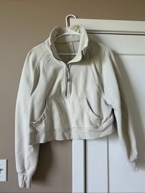lululemon athletica Cream Cropped Half-Zip Pullover